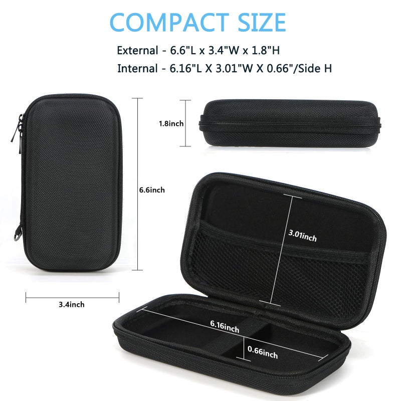 GLCON Portable Protection Hard EVA Case for External Battery,Cell Phone,GPS,Hard Drive,USB Charging Cable,Carrying Bag Mesh Inner Pocket,Zipper Enclosure,Universal Travel Pouch Bag - Image 3